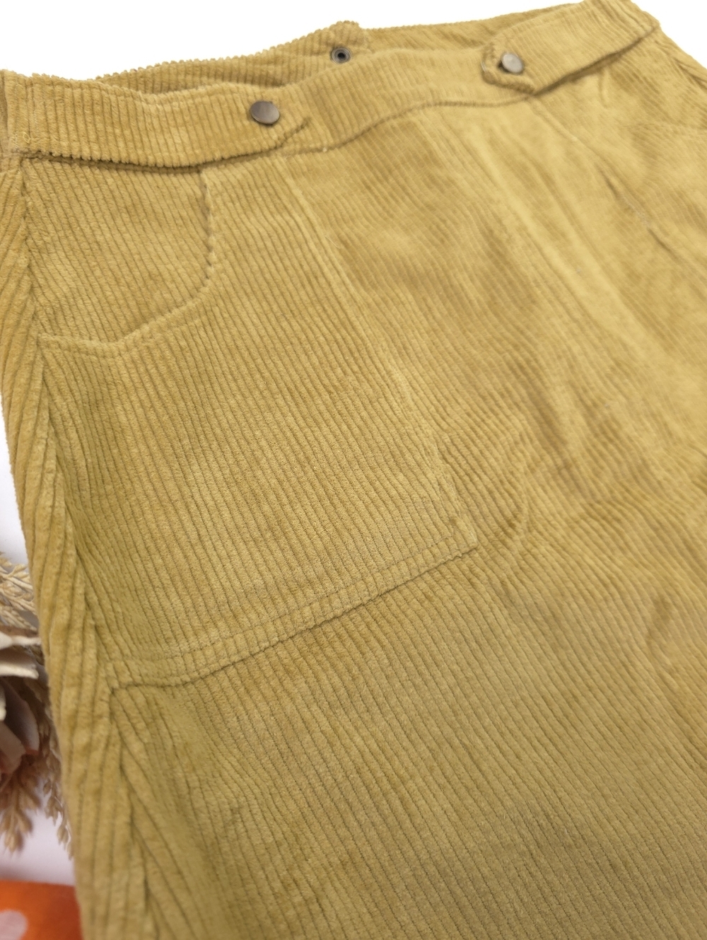 New Kate Quinn Corduroy Pencil Skirt in Tan Mustard Skirt Sz 10 - Picture 7 of 11